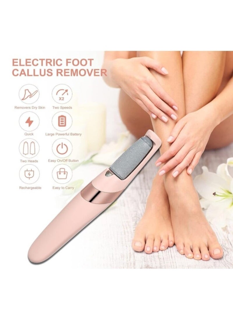 Electric Pedicure Device Foot Care Foot File with 2 Heads, Portable Callus and Dead Skin Remover, Foot Scrubber and Feet care Machine - Image 3